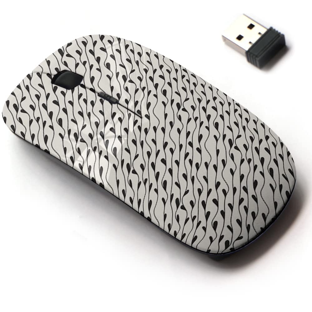 2.4G Wireless Mouse with Cute Pattern Design for All Laptops and Desktops with Nano Receiver - Floral Stylish