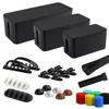 Cable Management Box, 3 Pack Cord Organizer Boxes with 33 PCS Cable Management Set to Cover Hide Power Strip, Surge Protector Under Desk & on Floor, Wire Concealer for Home Office Computer TV (Black)