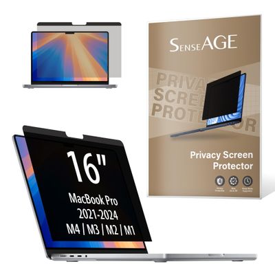 SenseAGE Magnetic Privacy Screen Filter For Macbook Pro 16 inch (2021-2024 M1, M2, M3, M4, Pro, Max), Privacy Screen Protector, Anti-Blue Light Screen Filter, Compatible with Macbook Pro 16 inch