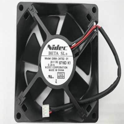 D08A-24TS2 01 80x80x25mm 24V 0.23A 2-Wire Cooling Fan