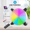 2-Pack Transparent USB RGB Desk Fan 120mm 5V CPU Cooling Fan with Colorful LED Lighting for PC Computer/Laptop/Home Office Quiet Operation view 4