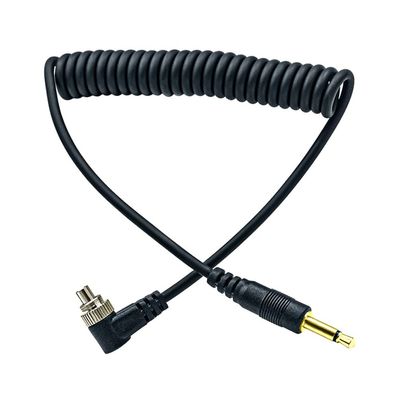 3.5mm Plug to Male Flash PC Sync Cord Cable 12" 12 inch for Studio Photography Coiled Cable