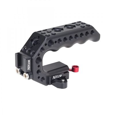 Nitze PA28 Lil Stinger NATO Clamp Top Handle with 1/4 3/8 Thread n Locating Holes for DSLR Camera Cage (PA28M-AK)