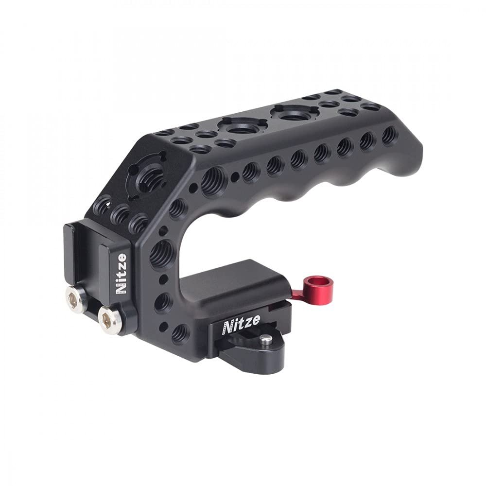 Nitze PA28 Lil Stinger NATO Clamp Top Handle with 1/4 3/8 Thread n Locating Holes for DSLR Camera Cage (PA28M-AK)