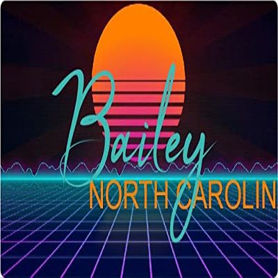 Bailey North Carolina 2 X 1.25-Inch Vinyl Decal Stiker Retro Neon Design