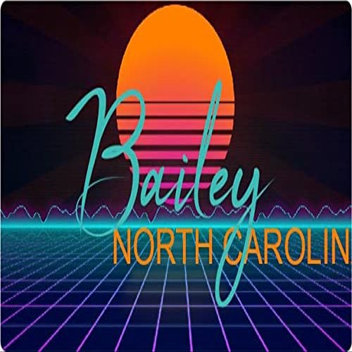 Bailey North Carolina 2 X 1.25-Inch Vinyl Decal Stiker Retro Neon Design