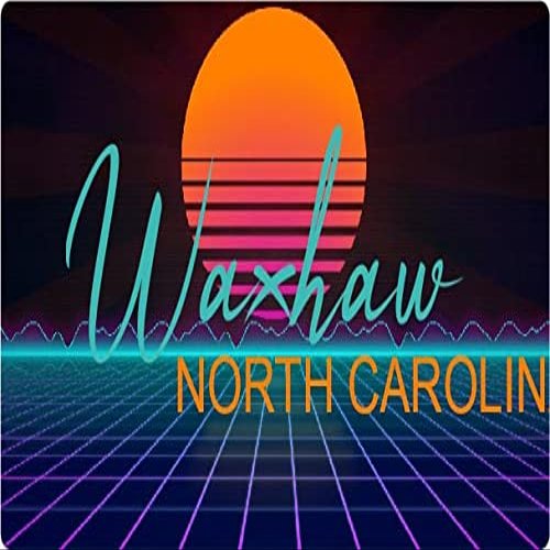 Waxhaw North Carolina 2 X 1.25-Inch Vinyl Decal Stiker Retro Neon Design