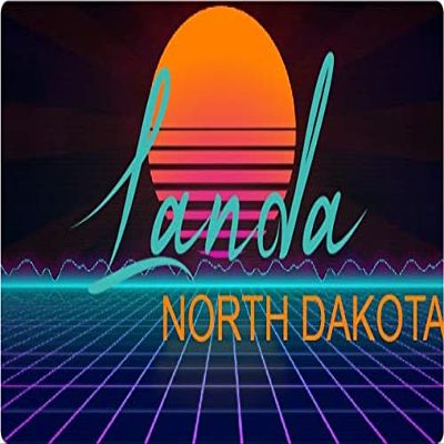 Landa North Dakota 2 X 1.25-Inch Vinyl Decal Stiker Retro Neon Design