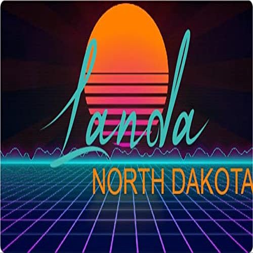 Landa North Dakota 2 X 1.25-Inch Vinyl Decal Stiker Retro Neon Design