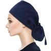 QBA Adjustable Working Cap with Button, Satin Lined Hat, Cotton Working Hat Sweatband, Elastic Bandage Tie Back Hats for Women & Men, One Size view 2