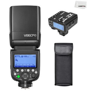 Godox V860III-F TTL 2.4G GN60 HSS Camera Flash with 10-Speed Adjustable Modeling Light, one-Key Switch TTL+ Godox X2T-F Trigger Transmitter for Fuji Camera
