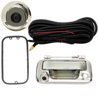 Rear View Camera, w/ Chrome Tailgate Handle, Compatible with 2005-2014 Ford F150, 2008-2016 F250 F350 F450 F550 Super Duty, 2007-2010 Explorer, 170 Angle, Backup Camera Kit, Back Up Reverse Camera