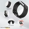 Maledan Compatible with Fitbit Charge 5/6 Bands, 3 Pack Sport Bands - Soft, Waterproof, Breathable Straps for Men & Women - Black/White/Steel Blue view 2