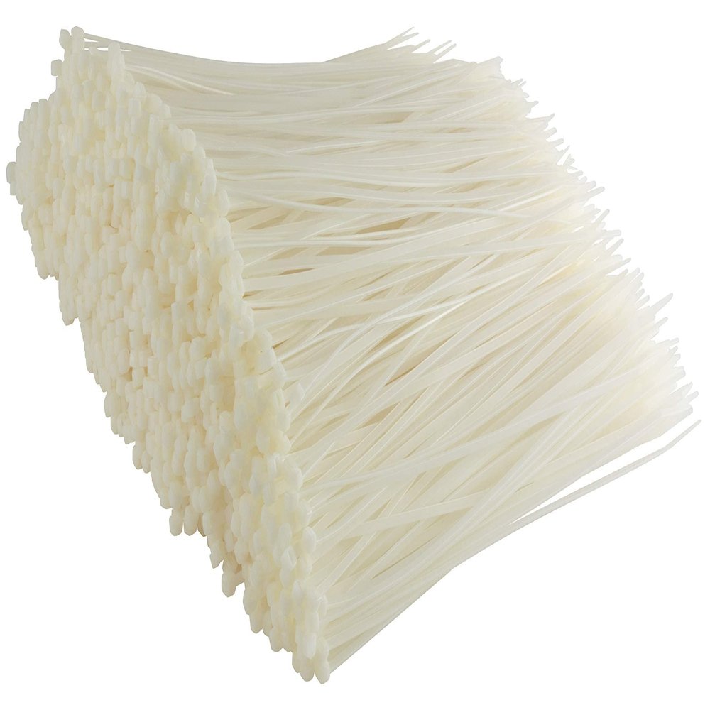 GTSE 12 Inch White/Clear Heavy Duty Zip Ties, 1,000 Bulk Pack, 120lb Strength, UV Resistant Nylon Cable Ties, Self-Locking 12" Tie Wraps