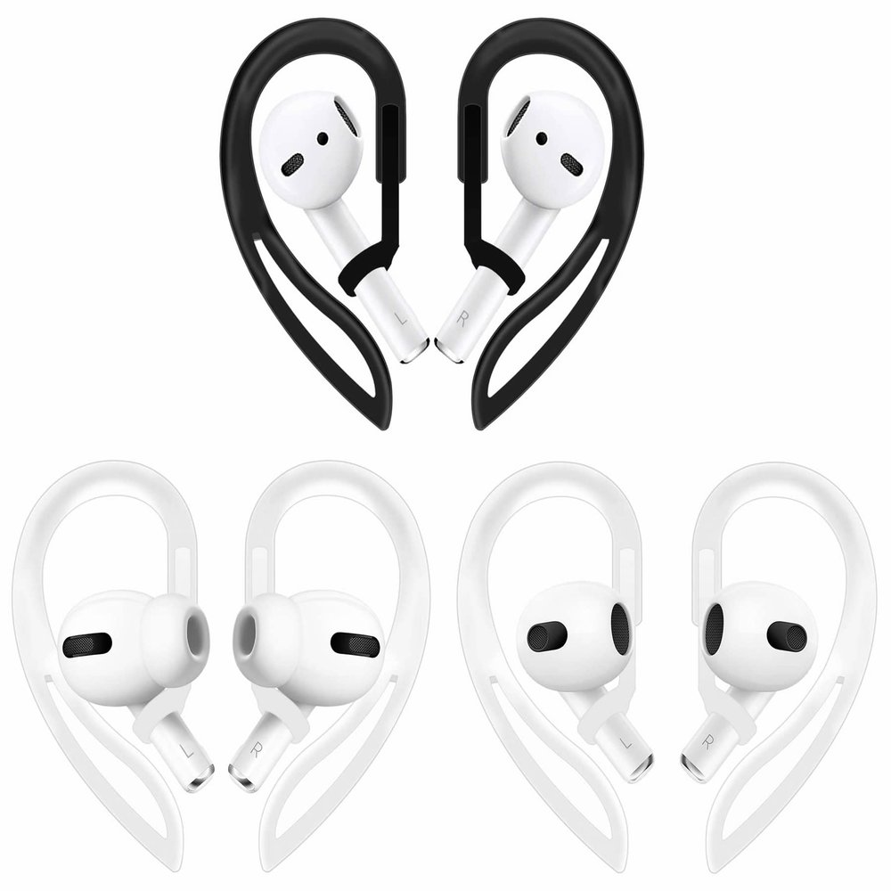 3 Pairs Ear Hooks Compatible with AirPods Pro 2nd 1st and 3 2 1, 360 Angle Rotation Adjustable Length Anti-Slip Sport Earhooks Wing Tips Holder Compatible with AirPods 3 2 1 and Pro 2 1-1B2T