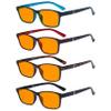 Eyekepper 4 Pack Blue Light Filter Glasses Classic Anti Screen Glare Computer Reading Glasses Orange Tinted +0.75 view 1