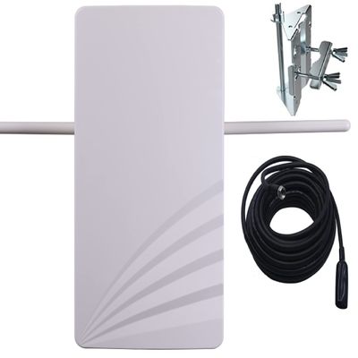 IMega HD Free TV Unlimited Antenna and RG6 Cabling,Over Air Digital HDTV Indoor Outdoor with Smart Boost System,150 Mile Range-Broadcast Smart TV in 4K High Definition,Easy to Install,white