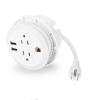 BTU Desktop Power Grommet with USB, 3 inch Hole Recessed Power Outlet, Flush Mount Power Strip Outlet with 2 AC Outlet & 2 USB Ports & 1 CAT6 & 10ft Power Cords for Table, Office, Home, Hotel, White view 3