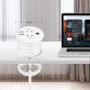 BTU Desktop Power Grommet with USB, 3 inch Hole Recessed Power Outlet, Flush Mount Power Strip Outlet with 2 AC Outlet & 2 USB Ports & 1 CAT6 & 10ft Power Cords for Table, Office, Home, Hotel, White view 4