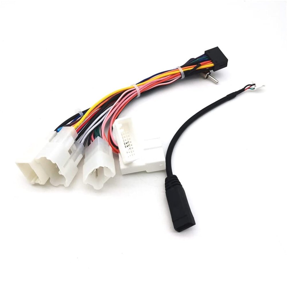 16pin Power Harness for Toyota Corolla Camry RAV4 Tacoma Hilux Prado Highlander Car Stereo Radio Cable Wire USB Adapter for aftermarket Android GPS Navigation Non JBL