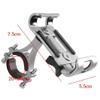 Ruluti Universal Aluminum Non-Skid Motorcycle Bicycle Bike Handlebar Mount Phone Holder Silver view 3