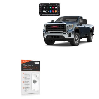 BoxWave Screen Protector Compatible with GMC 2021 Sierra 3500 Display (8 in) - ClearTouch Anti-Glare (2-Pack), Anti-Fingerprint Matte Film Skin