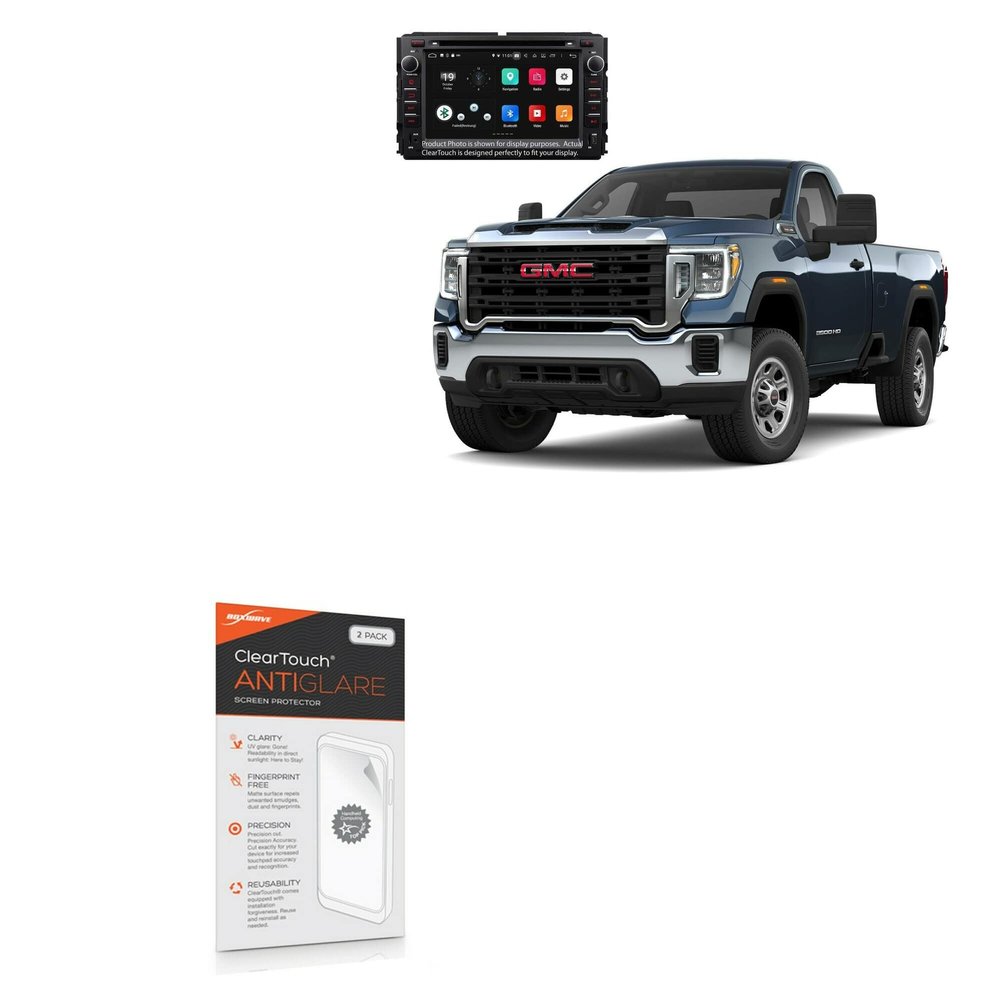 BoxWave Screen Protector Compatible with GMC 2021 Sierra 3500 Display (8 in) - ClearTouch Anti-Glare (2-Pack), Anti-Fingerprint Matte Film Skin