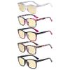 Eyekepper 5 Pack Square Nerd Blue Light Blocking Readers for Women Computer Reading Glasses Yellow Tinted +2.00 view 1