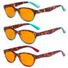 Eyekepper 3 Pack Orange Tinted Pattern Design Reading Glasses Blue Light Blocking Readers Computer Eyeglasses +1.50 view 1