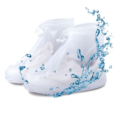 Rain Shoe Covers- Waterproof Sand Control Non-Slip Overshoes Covers Women Men Kids Outdoor Foldable Reusable PVC Rubber Sole Medium Top Shoe Covers
