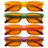 Eyekepper 4 Pack Computer Reading Glasses - Fashion Blue Light Blocking Readers for Women Men Orange Tinted +0.75 view 2