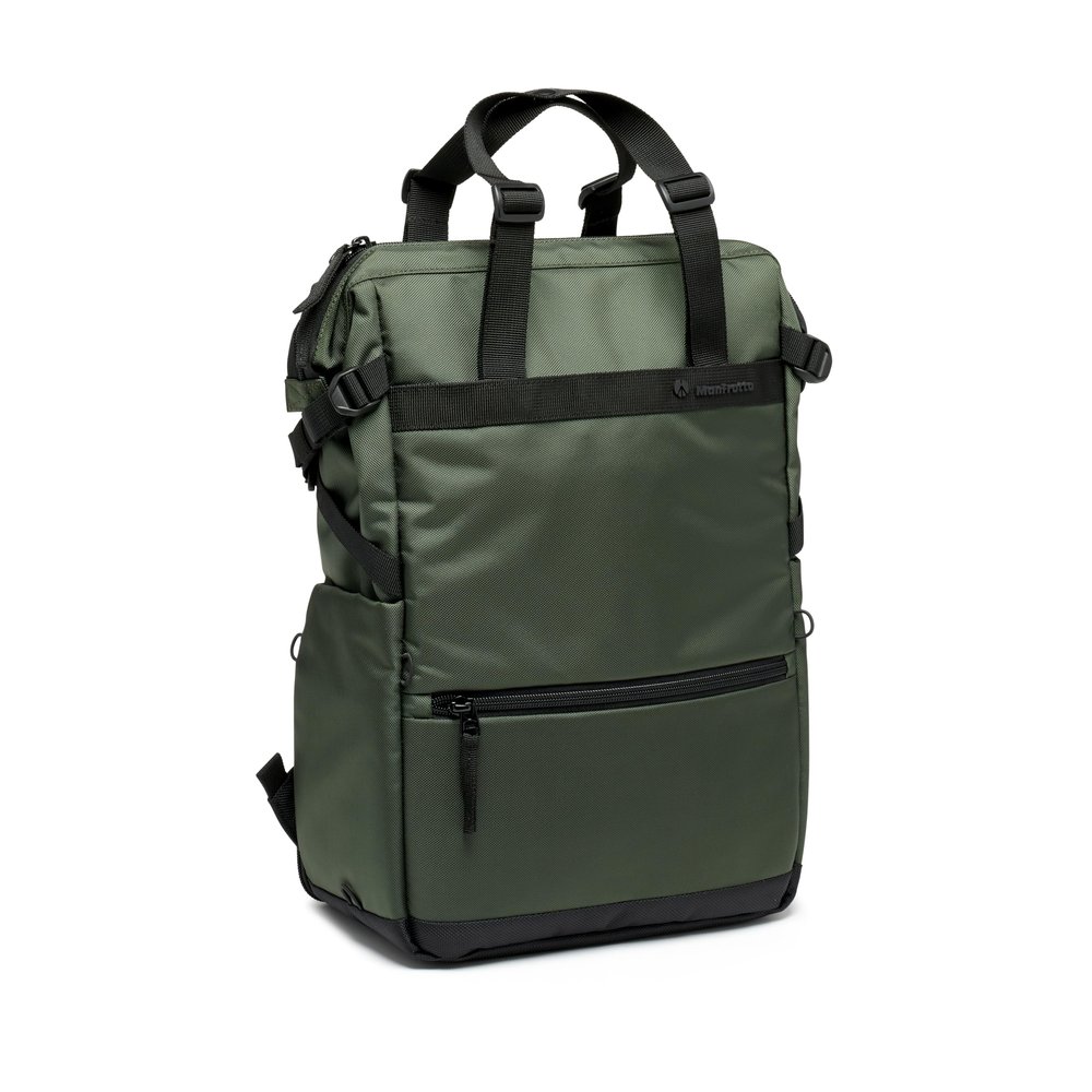 Manfrotto Street Convertible Shopper Bag, Tote Bag, for Mirrorless Camera, Convertible Backpack for Photography, for Tripod Support, Photography Accessories for Content Creator, Green Colour