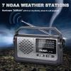 PRUNUS NOAA Weather AM FM Portable Radio,Battery Operated Radio by 3X D Cell Batteries or AC Power with Best Reception,Flashlight, Earphone Jack for Emergency Household&Outdoor,Plug in Wall by J15WB view 2
