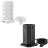 10FT Extension Cord Power Strip Tower, 16 Widely Spaced AC Outlets Surge Protector Flat Plug with 4 USB Port, Individual Switches, 1080 Joules, 1875W 15A Circuit Breaker for Home Office Desktop view 1