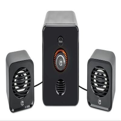 MANHATTAN Bluetooth USB Powered 2.1 Stereo Speaker System - with Subwoofer and 2 Small Satellite Speakers, 3 Audio Connection Modes - for Computer, PC, Laptop, Desktop - 3 Yr Mfg Warranty - 167345