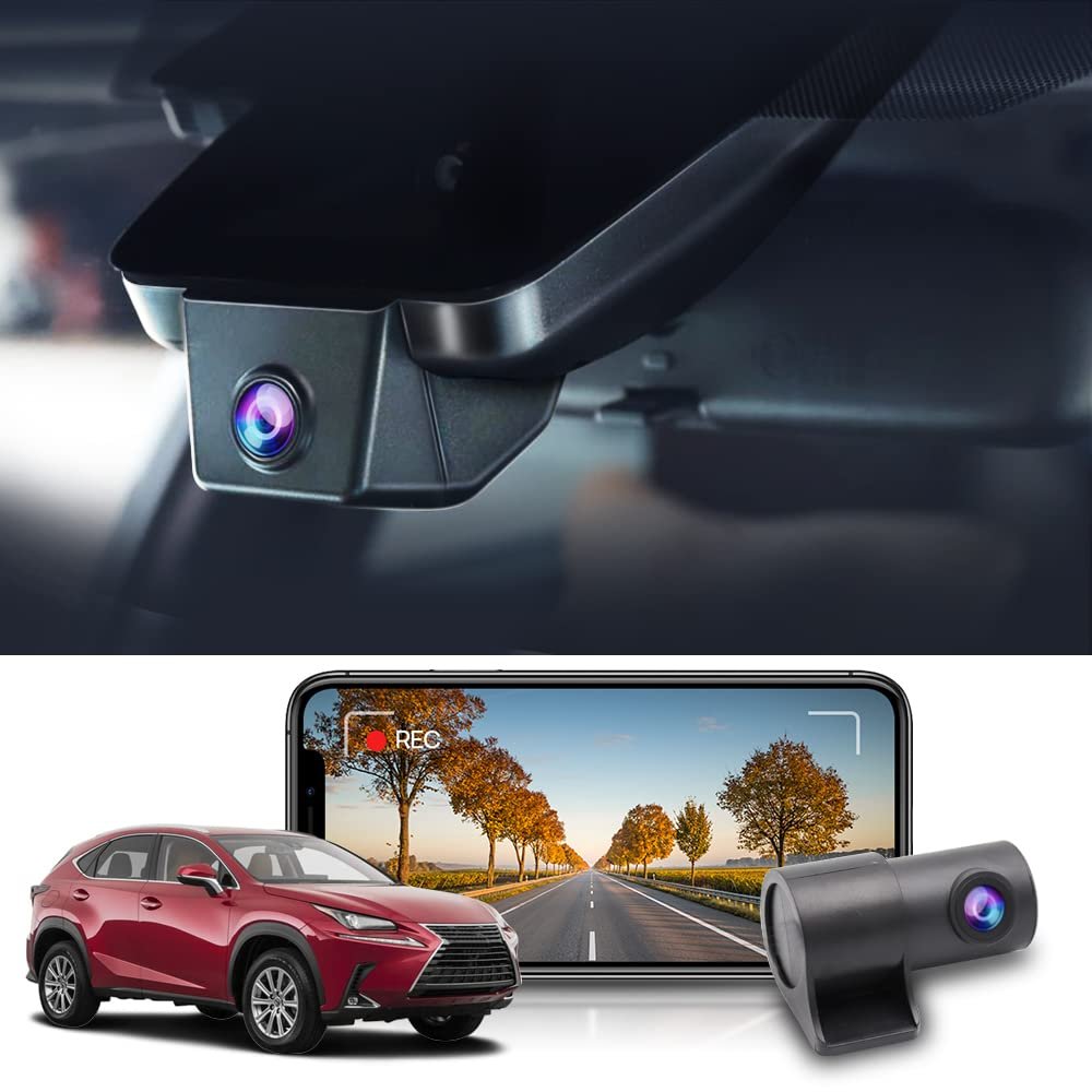 Fitcamx Front 4K+Rear 1080P Dash Cam Suitable for Lexus NX 350 300 Sport 250 F Premium 2018 2019 2020 2021, OEM Look, Dual HD Video, Loop Recording WiFi,Parking Mode G-Sensor, Easy to Use, 128GB Card