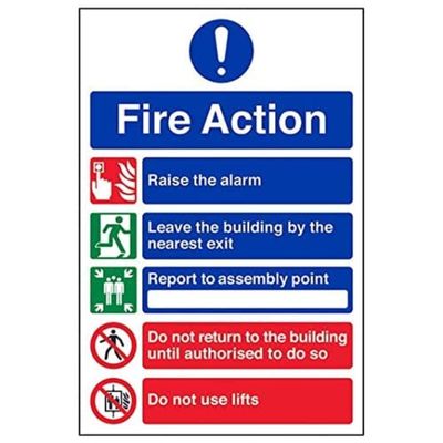 Eco Friendly Fire Action - 5 Message - 150 X 200mm