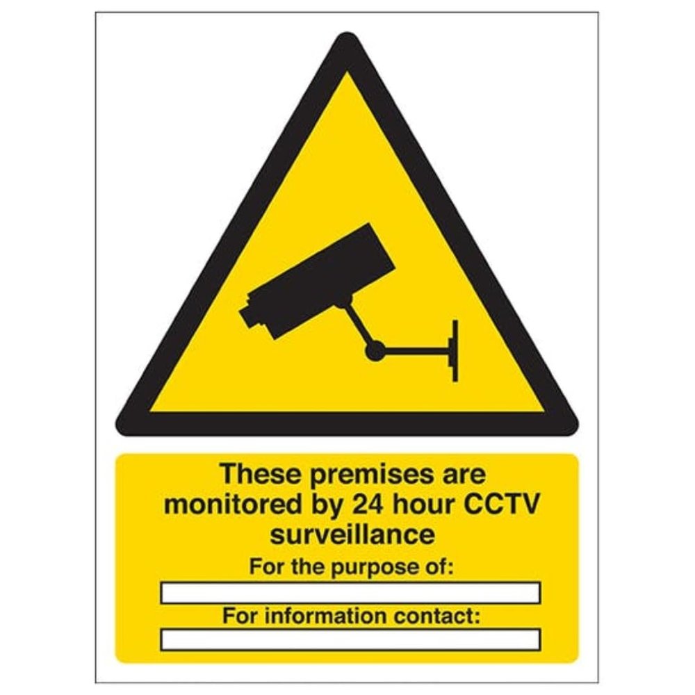 Eco Friendly Warning Security - Monitored By 24 CCTV For The Purpose Of - 150 X 200mm