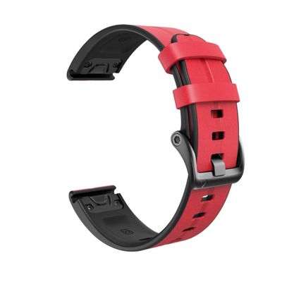 CZKE Leather Watchband for Garmin Fenix 5/5X/5S Plus 6/6X/6S Pro 945 935 3 HR D2 Smart Bracelet 22 26mm Quick release Wristband Strap (Color : Leather A, Size : 26mm Fenix 5X 6XPro)