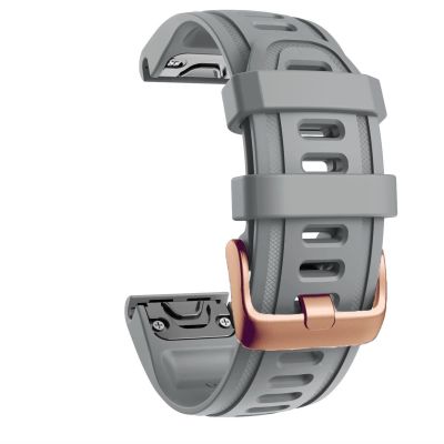 CZKE Quick Release Watch Band Silicone Bracelet For Garmin Fenix 5S 5X 5Plus 6S 6X 6 Pro Rose gold buckle bracelet Sport Wrist Strap (Color : E, Size : 20mm Fenix 6S)