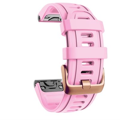 CZKE Quick Release Watch Band Silicone Bracelet For Garmin Fenix 5S 5X 5Plus 6S 6X 6 Pro Rose gold buckle bracelet Sport Wrist Strap (Color : J, Size : 20mm Fenix 6SPro)