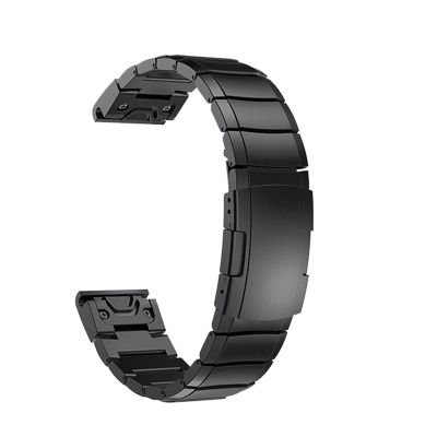 CZKE Quick Fit Stainless Steel Watchband 22 26mm For Garmin Fenix 5 5X 6 6XPro 3HR/Solar/Enduro/Descent MK1 Mk2 Mk2i Wrist Band Strap (Color : Preto, Size : 26mm Descent Mk1)