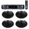 Rockville 4 D4-8 Black Dual 4" Swivel Outdoor Restaurant Patio Speakers+Receiver view 1
