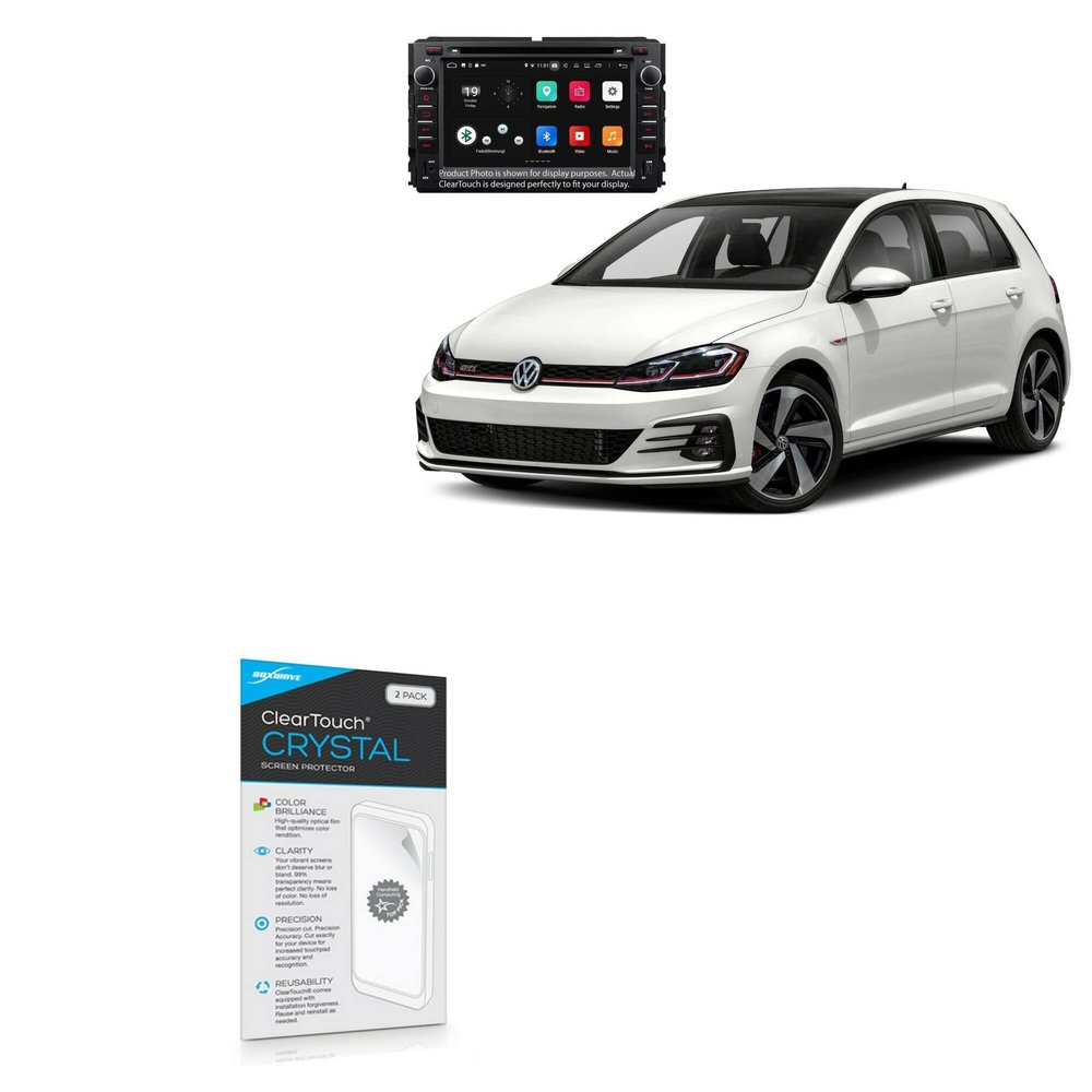 BoxWave Screen Protector Compatible with Volkswagen 2021 Golf GTI (10 in) - ClearTouch Crystal (2-Pack), HD Film Skin - Shields from Scratches