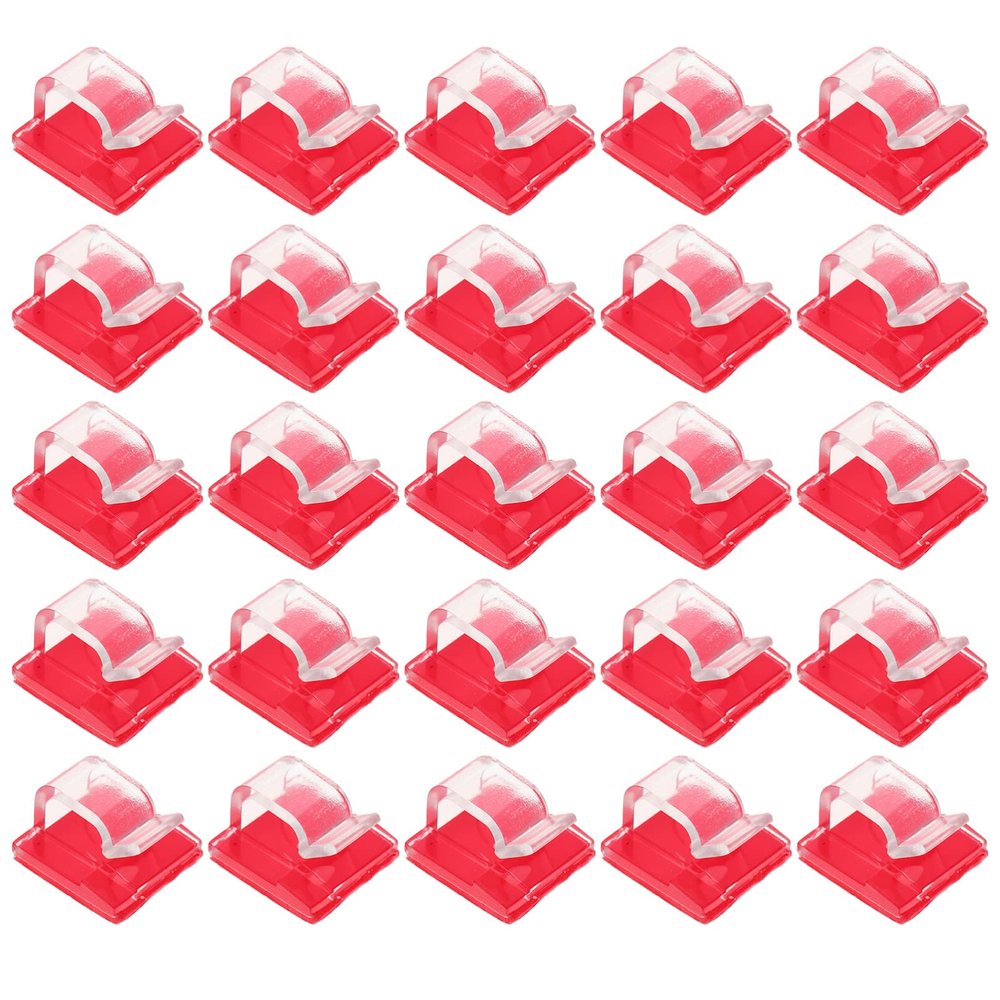 Hemobllo 50pcs Self-Adhesive Cable Organizer Clips Shape Cord Holder for Earphone Charging Cables Compact Easy to Use for Home Office Organization