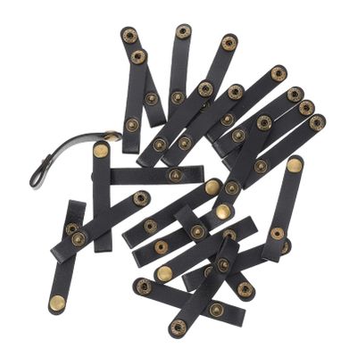 Hemobllo 24pcs Faux Leather Cable Organizers Data Cable Holders Leather Buckle for Tidy Desktop Storage Cord Management