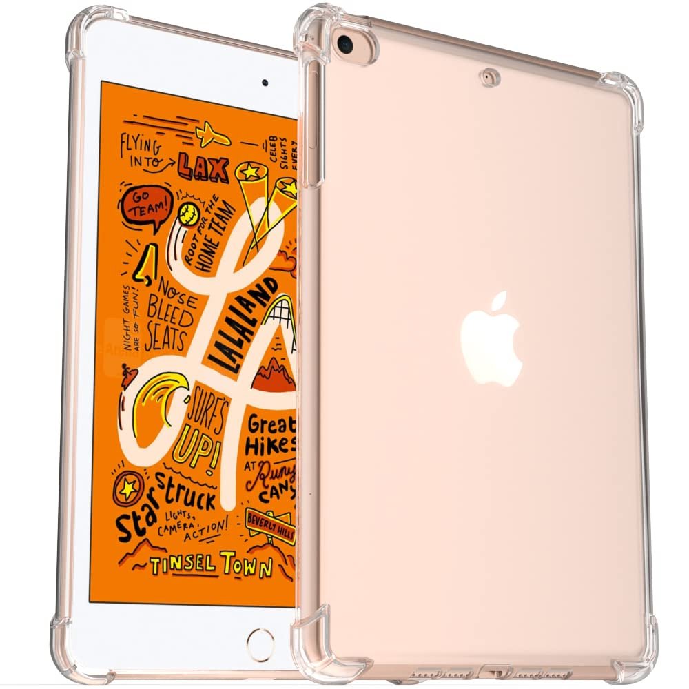 Callyue Clear Case for iPad mini 5 / Mini 4 / Mini 3 2 1, Rubber Soft Skin Silicone Side Corner Protective Cover for Apple iPad mini 7.9 inch Tablet - Transparent