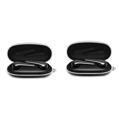 2 Pack DAYJOY Soft TPU Protective Clear Case Cover Compatible with 1More comfobuds 2 Earphone, Protective Skin Sleeve with Carabiner for 1More comfobuds 2(Transparent)