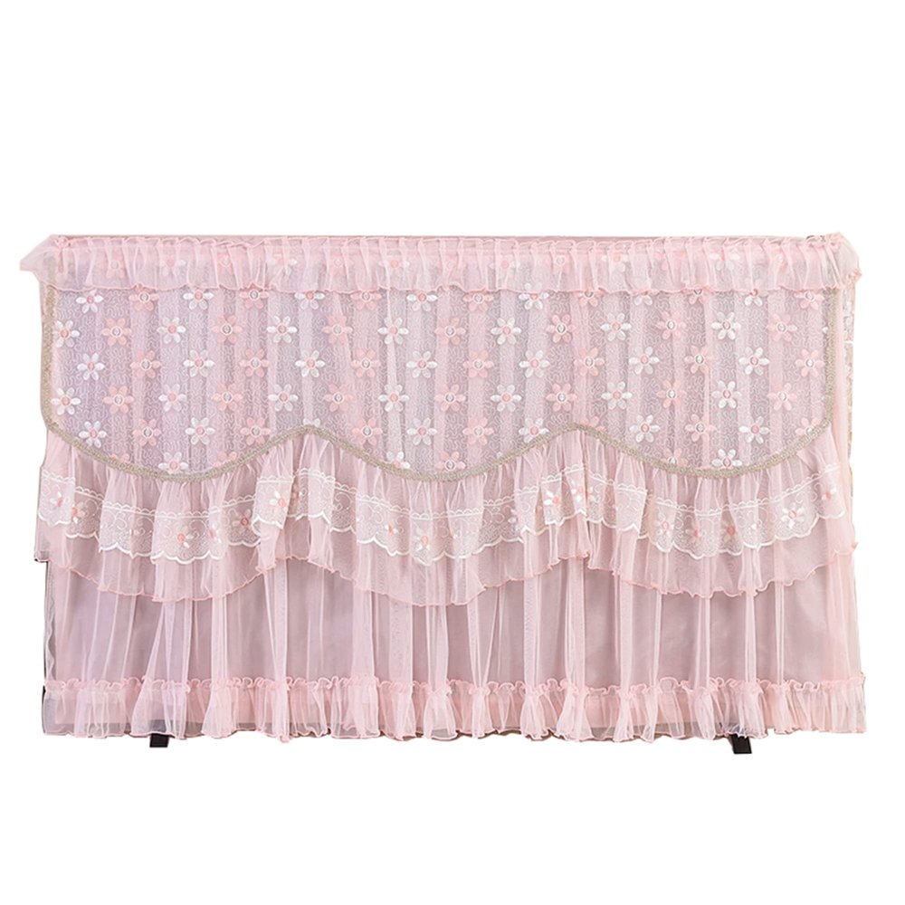 Indoor Dust Proof TV Cover - Lace Universal TV Display Protective Cover Home Bedroom Living Room Decoration/Pink / 40inch