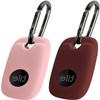 Geiomoo Silicone Case for Tile Pro 2022 Tracker, Soft Flexible Scratch Resistant Cover with Carabiner (2 Pack Pink+Wine Red) view 1